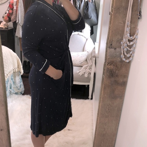 LOFT Other - LOFT size small navy blue polka dot sleep robe